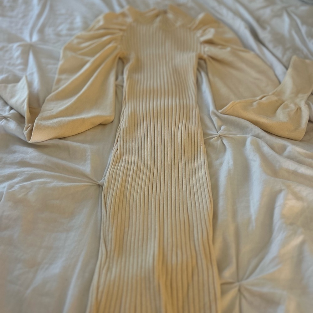 Cream sweater dress